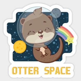 Otter space pun design Sticker